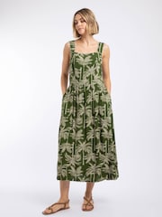 Weird Fish Tatum Printed Square Neck Midi Dress - Bild 1 von 8