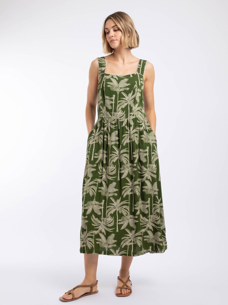 Weird Fish Tatum Printed Square Neck Midi Dress - Bild 1 von 8