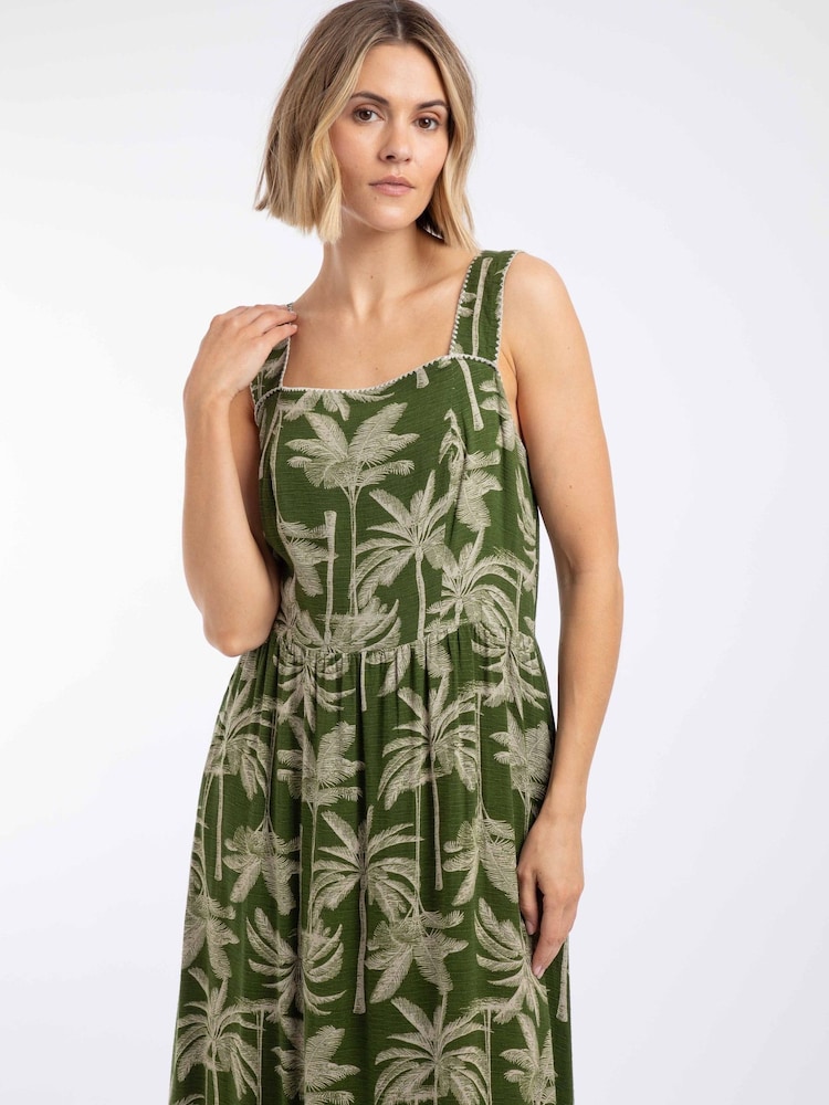 Weird Fish Tatum Printed Square Neck Midi Dress - Bild 2 von 8