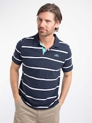 Weird Fish Blue Fabian Striped Pique Polo Shirt - Image 1 of 8
