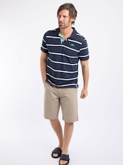 Weird Fish Blue Fabian Striped Pique Polo Shirt - Image 3 of 8