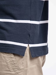 Weird Fish Blue Fabian Striped Pique Polo Shirt - Image 5 of 8