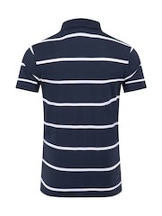 Weird Fish Blue Fabian Striped Pique Polo Shirt - Image 8 of 8