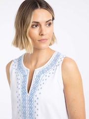Weird Fish White Tirtha Embroidered Jersey Vest - Image 4 of 7