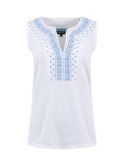 Weird Fish White Tirtha Embroidered Jersey Vest - Image 6 of 7
