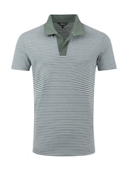 Weird Fish Green Virgil Striped Polo Shirt - Image 6 of 7
