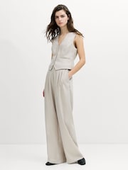 French Connection Cream Misha Suiting Fitted Waistcoat - Image 3 of 6