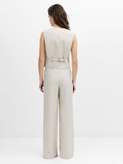 French Connection Cream Misha Suiting Fitted Waistcoat - Image 4 of 6