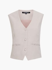 French Connection Cream Misha Suiting Fitted Waistcoat - Image 5 of 6