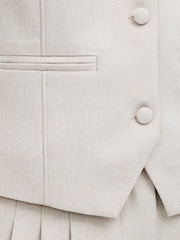 French Connection Cream Misha Suiting Fitted Waistcoat - Image 6 of 6