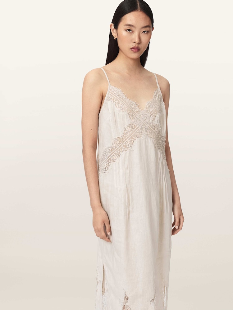 AllSaints White Samia Dress - Image 1 of 5 AllSaints White Samia Dress - Image 1 of 5