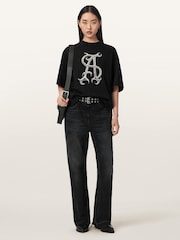 AllSaints Black Reflex Amelie T-Shirt - Image 3 of 6