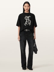 AllSaints Black Reflex Amelie T-Shirt - Image 5 of 6