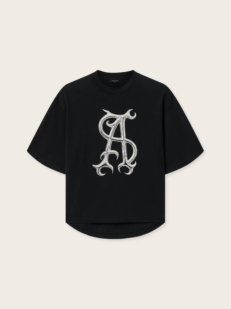 AllSaints Black Reflex Amelie T-Shirt - Image 6 of 6