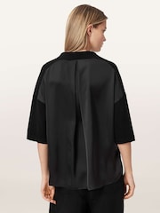 AllSaints Black Bern Polo Shirt - Image 4 of 6