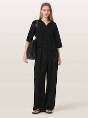 AllSaints Black Bern Polo Shirt - Image 5 of 6