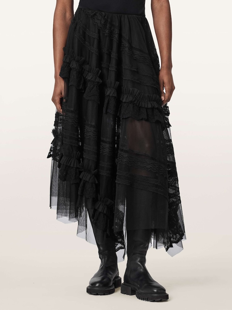 Negro - AllSaints Jen Textile Skirt - Imagen 1 de 7 Negro - AllSaints Jen Textile Skirt - Imagen 1 de 7
