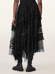 Negro - AllSaints Jen Textile Skirt - Imagen 4 de 7