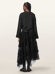 Negro - AllSaints Jen Textile Skirt - Imagen 6 de 7