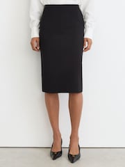Reiss Black Veronica High-Rise Pencil Midi Skirt - Image 3 of 8