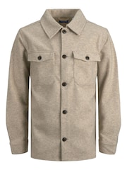 JACK & JONES Brown Double Pocket Overshirt - Image 1 of 3