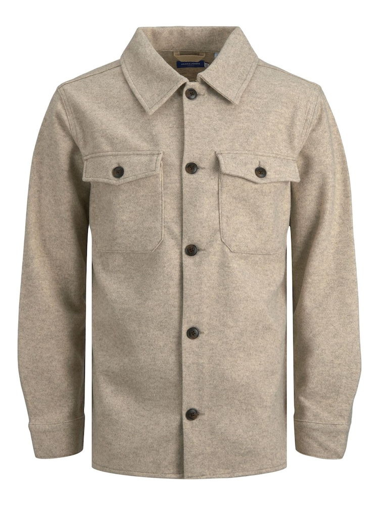 JACK & JONES Brown Double Pocket Overshirt - Image 1 of 3
