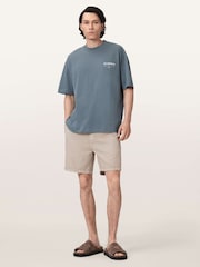 AllSaints Blue Backstage Short Sleeve Crew Neck T-Shirt - Image 2 of 7
