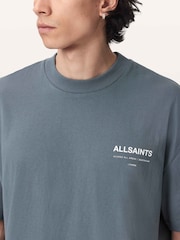 AllSaints Blue Backstage Short Sleeve Crew Neck T-Shirt - Image 4 of 7