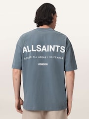 AllSaints Blue Backstage Short Sleeve Crew Neck T-Shirt - Image 5 of 7