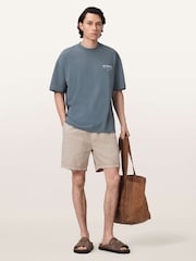 AllSaints Blue Backstage Short Sleeve Crew Neck T-Shirt - Image 6 of 7