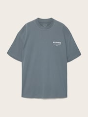 AllSaints Blue Backstage Short Sleeve Crew Neck T-Shirt - Image 7 of 7
