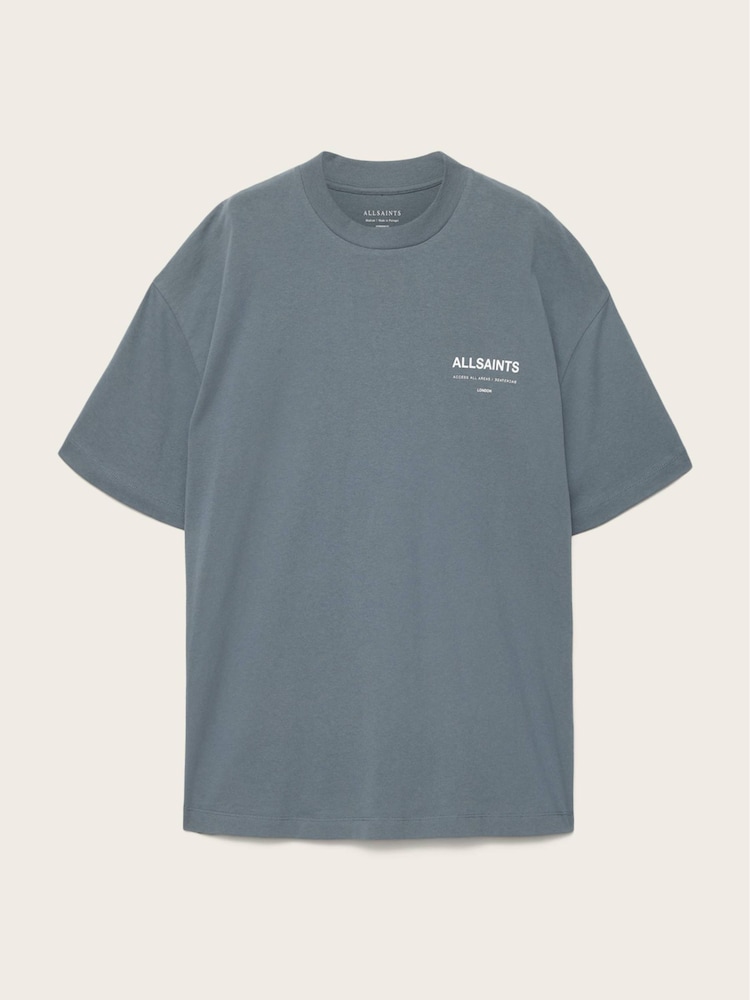 AllSaints Blue Backstage Short Sleeve Crew Neck T-Shirt - Image 7 of 7