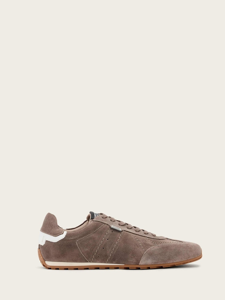 AllSaints Brown Liam Low Top Trainers - Image 2 of 6