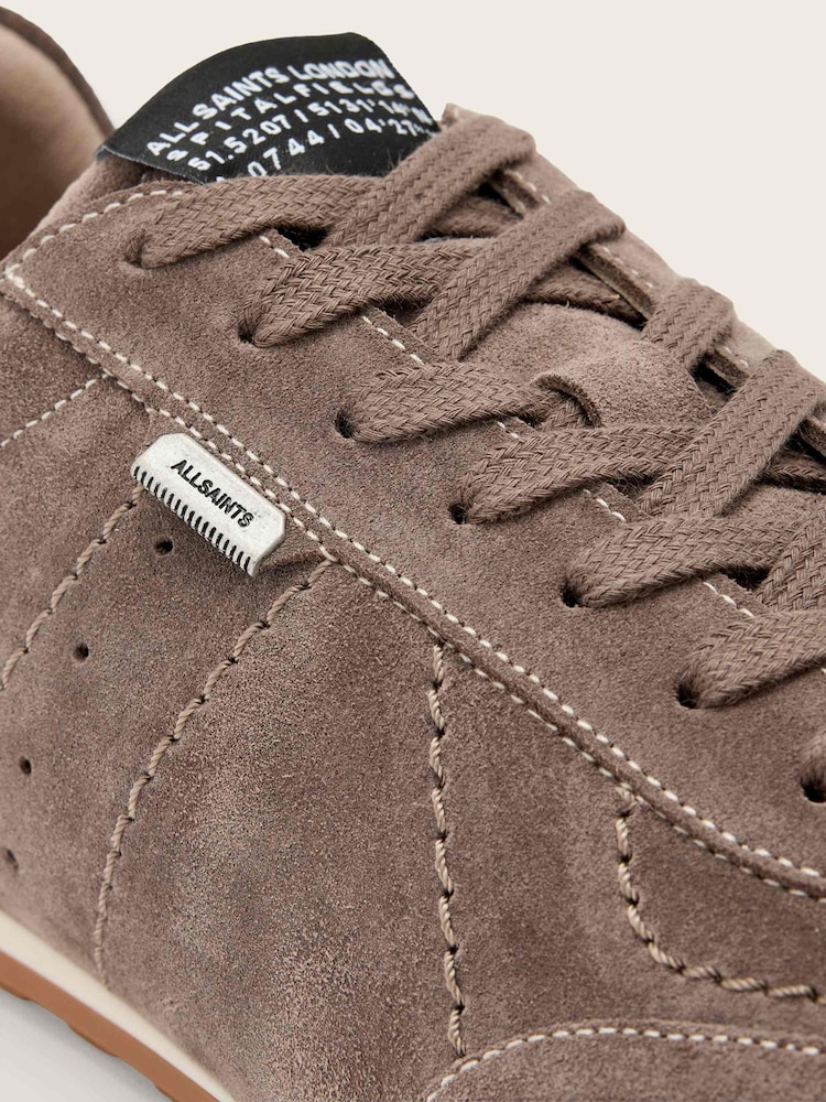 AllSaints Brown Liam Low Top Trainers - Image 6 of 6