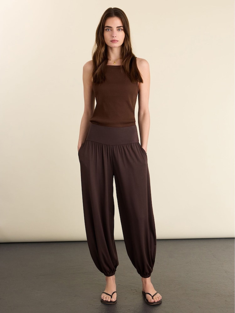 Baukjen Brown Otis Jersey Balloon Trousers - Image 1 of 5 Baukjen Brown Otis Jersey Balloon Trousers - Image 1 of 5