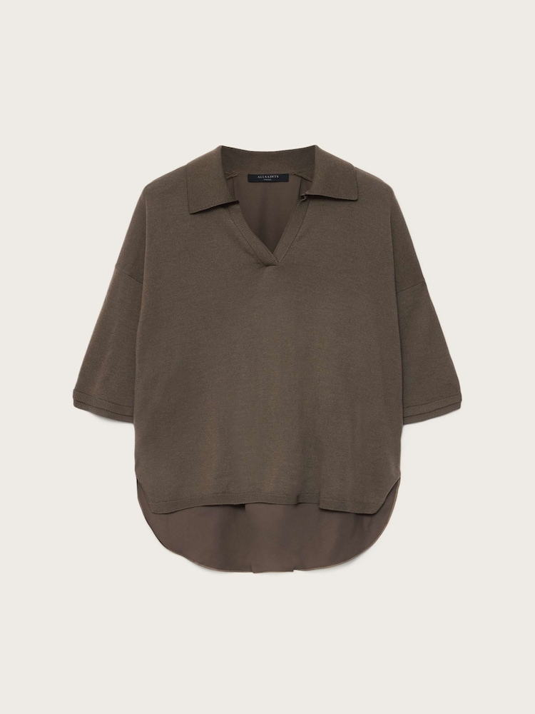 AllSaints Green Bern Polo Shirt - Image 6 of 6 AllSaints Green Bern Polo Shirt - Image 6 of 6