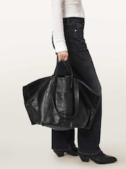 AllSaints Black Lutece Leather Tote - Image 1 of 7