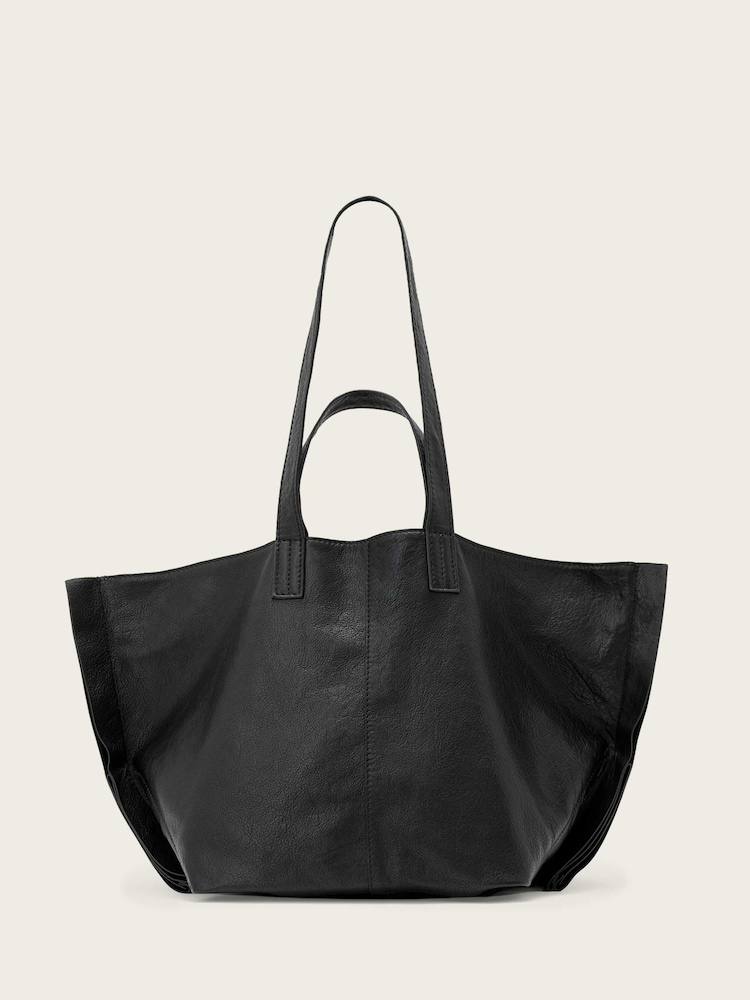 AllSaints Black Lutece Leather Tote - Image 2 of 7