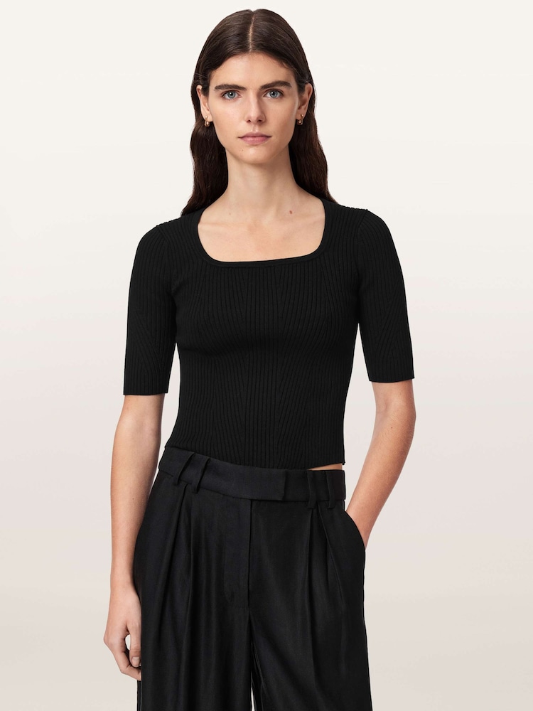 AllSaints Black Cruz Hally Top - Image 1 of 5