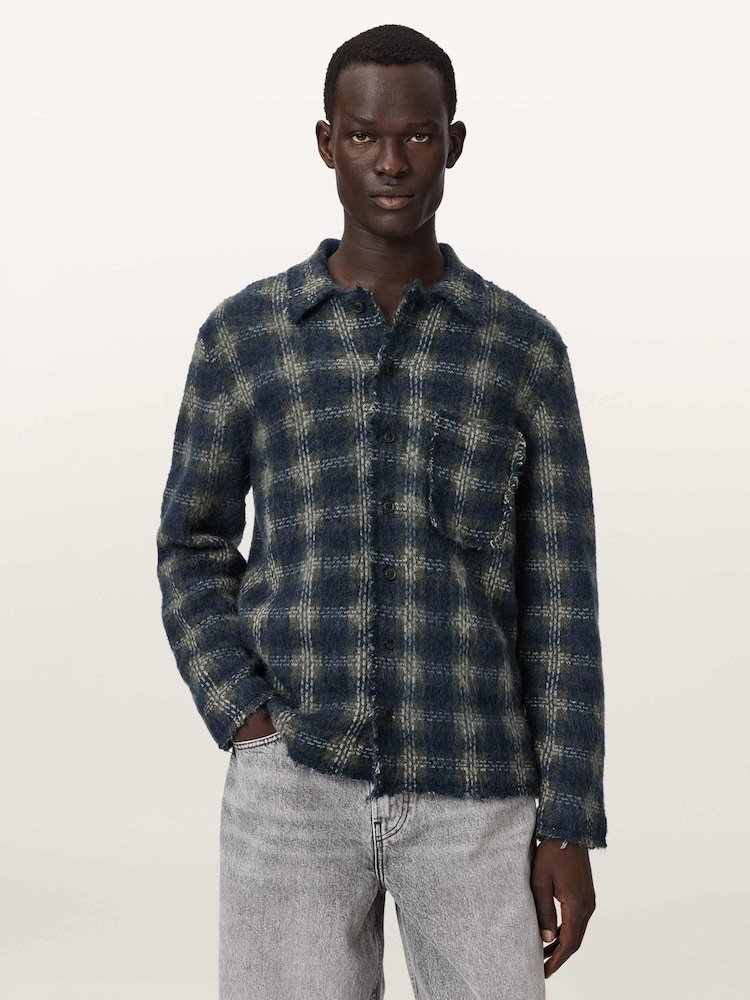 AllSaints Blue Menard Cardigan - Image 1 of 7