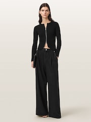AllSaints Black Cruz Zip Cardigan - Image 3 of 7
