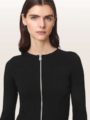 AllSaints Black Cruz Zip Cardigan - Image 4 of 7