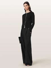 AllSaints Black Cruz Zip Cardigan - Image 6 of 7