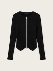 AllSaints Black Cruz Zip Cardigan - Image 7 of 7