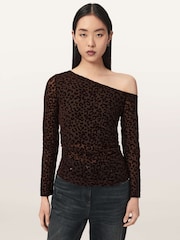 AllSaints Brown Mimi Top - Image 2 of 7