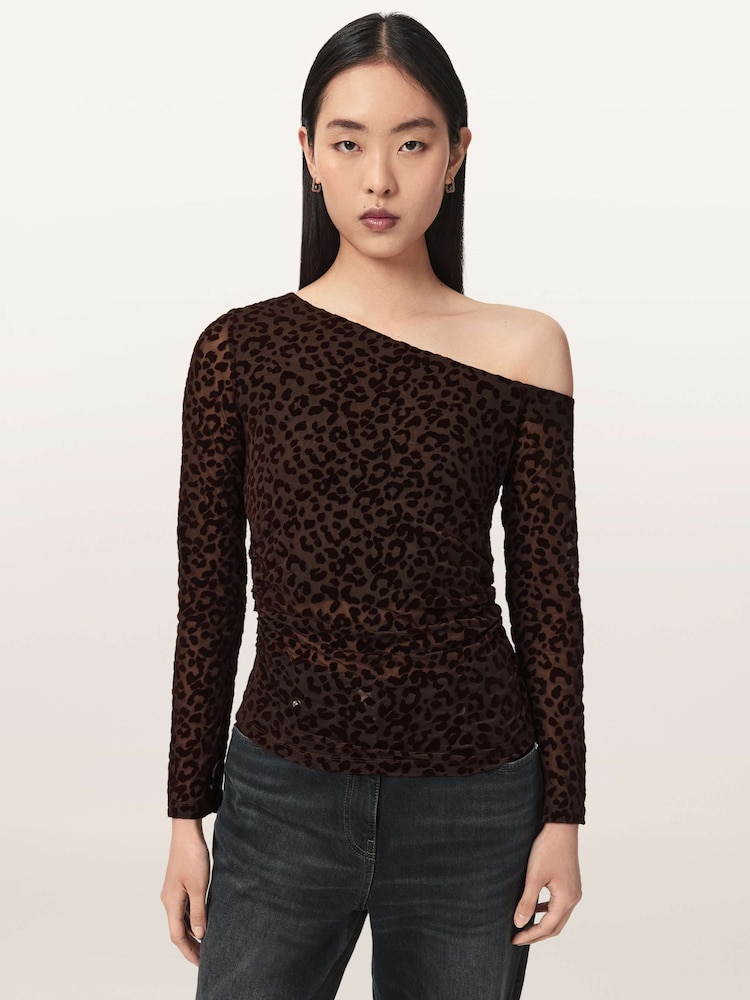 AllSaints Brown Mimi Top - Image 2 of 7