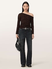 AllSaints Brown Mimi Top - Image 6 of 7