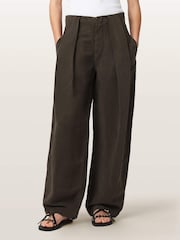 Коричневый - Льняные брюки Allsaints Phi - Изображение 1 6