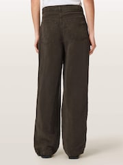 Коричневый - Льняные брюки Allsaints Phi - Изображение 4 6
