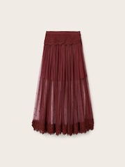 AllSaints Red Trixie Lace Skirt - Image 7 of 7